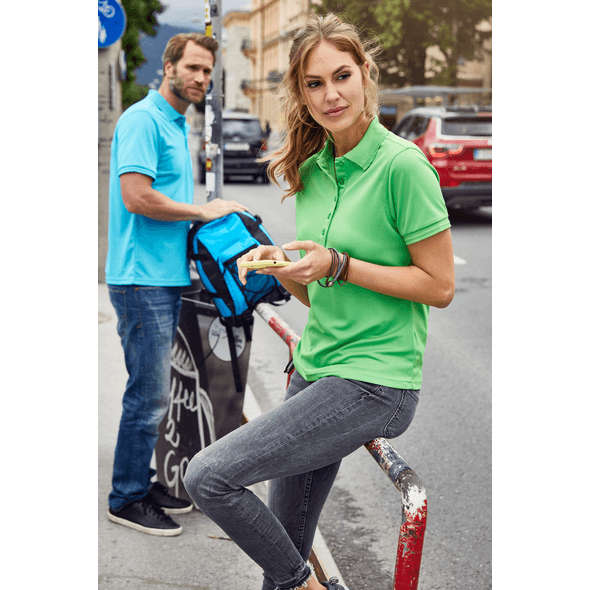 Pólo de aspecto marítimo com bolso de peito Senhora Pólo de aspecto marítimo com bolso de peito Senhora